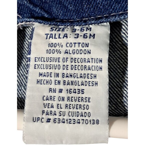 Baby Grand Infant Girls Embroidered Denim Overalls 3-6M - Picture 3 of 11